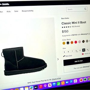 UGG - Classic Mini Boot - Woman’s Size 9 - Black